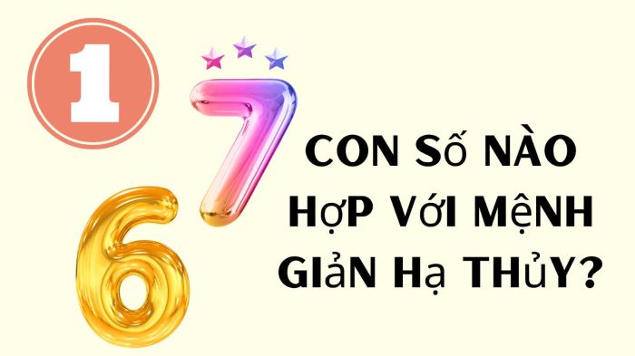 Con số 1,6,7 hợp mệnh Giản Hạ Thủy